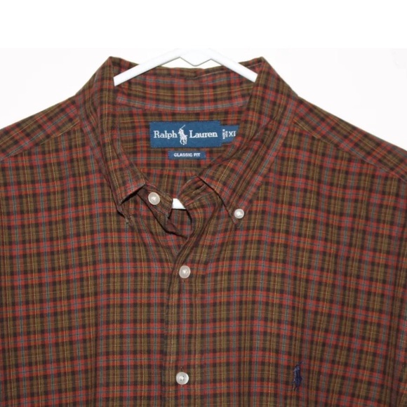 Men's Ralph Lauren Blue Label Plaid Classic Fit Shirt  Pony Size: XL Mutli Color - Picture 2 of 5